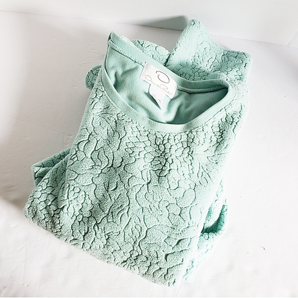 Oscar de la Renta Fleece Floral Pullover Sweater M - Picture 5 of 5